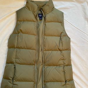 GAP olive green puffer vest